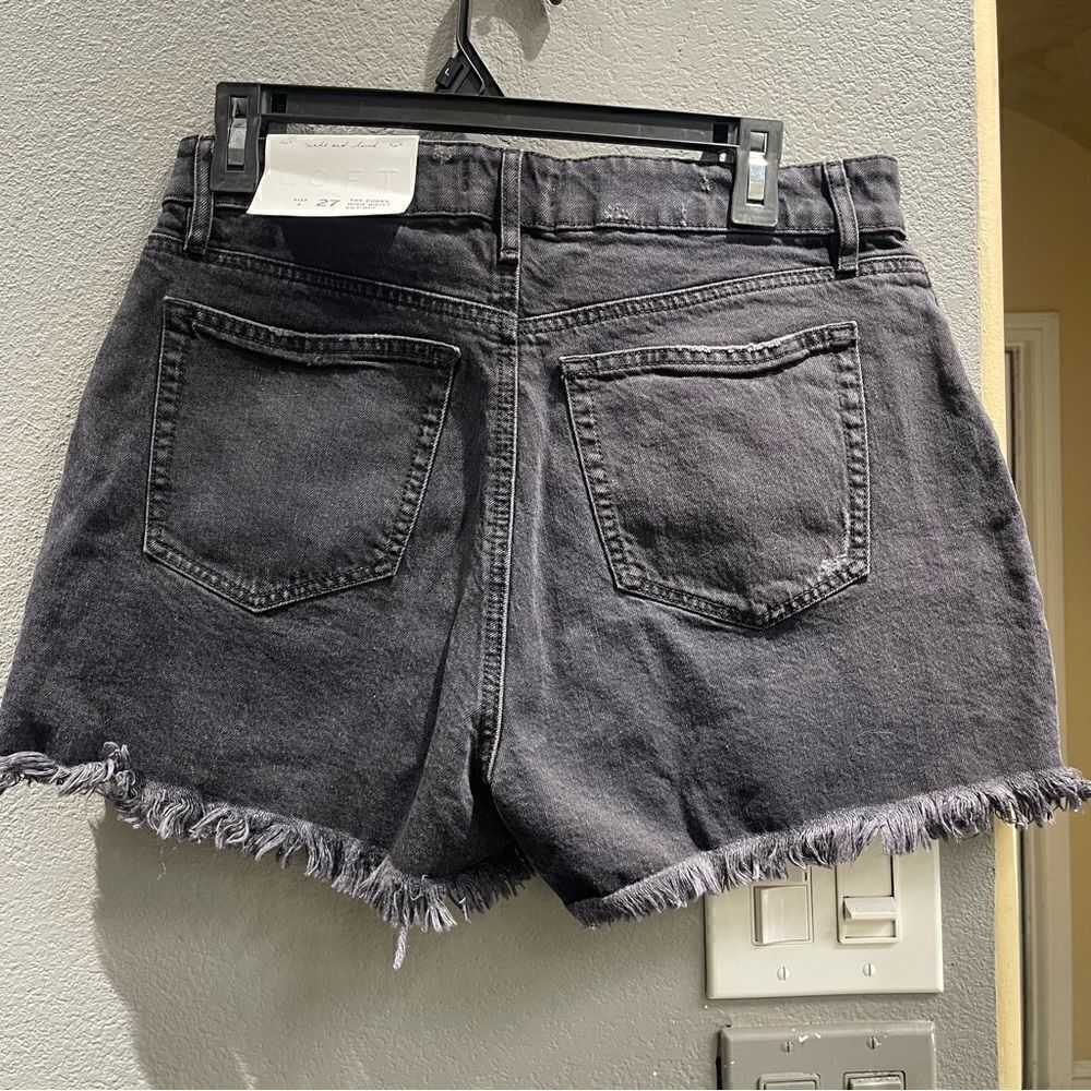 LOFT the curvy high waist cut-off denim shorts, new with tags - Picture 2 of 9